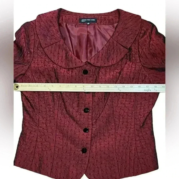 Jones New York Burgundy Blazer with Black accents. Size 12. NWT - Picture 6 of 7